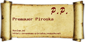 Premauer Piroska névjegykártya